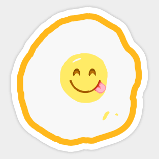 Funny Egg Emoji Minimal Sticker